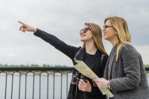 Friends Exploring with a Map